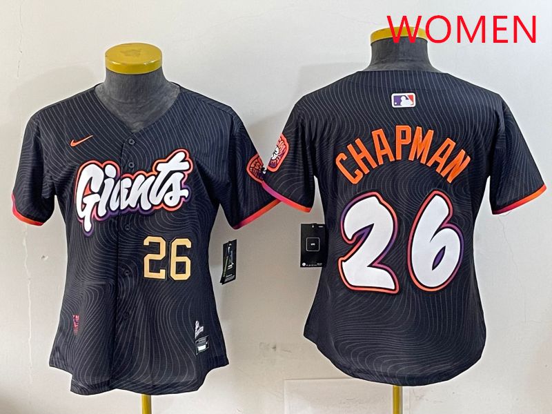 Women San Francisco Giants #26 Chapman Black Joint Name Nike 2025 MLB Jersey style 2->new york yankees->MLB Jersey